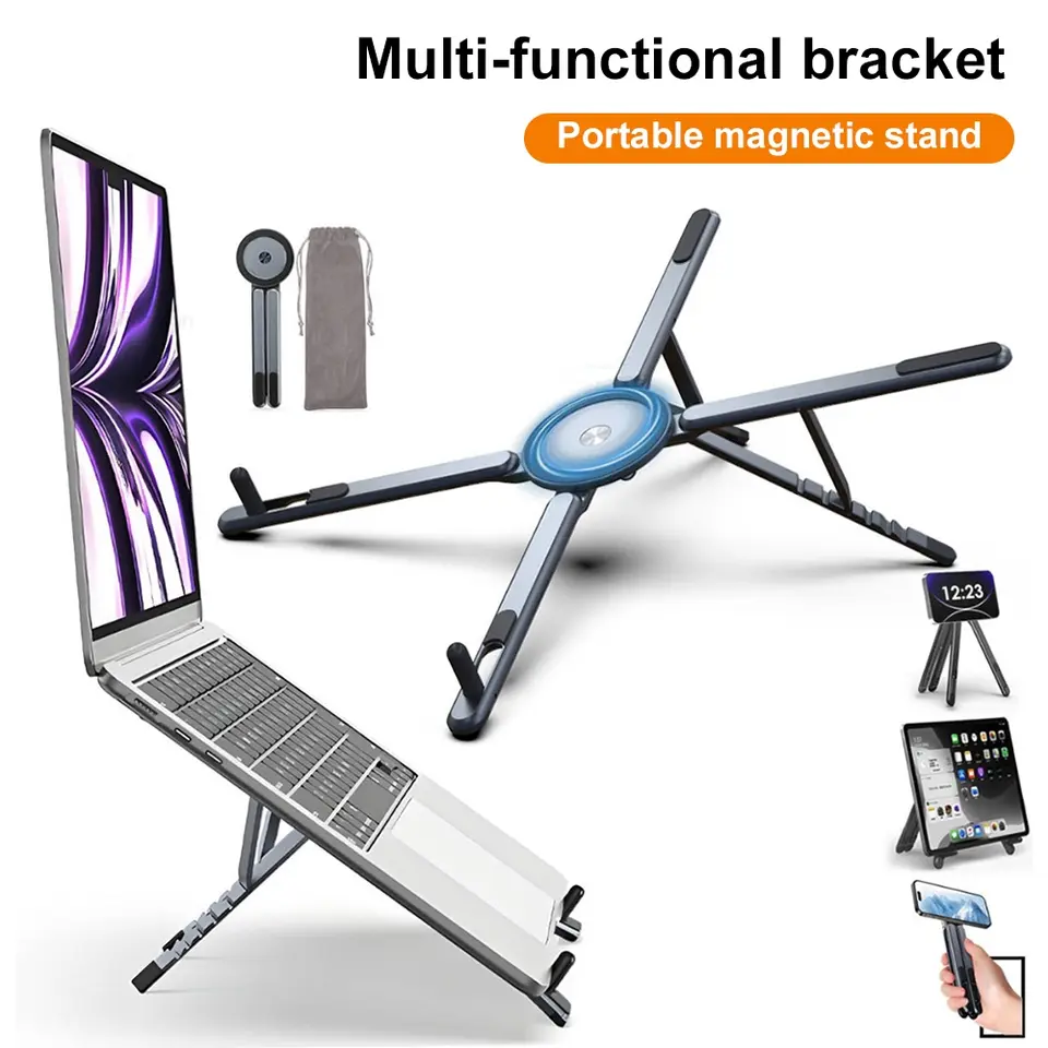 Foldable Magnetic Aluminum Alloy Adjustable Phone Stand