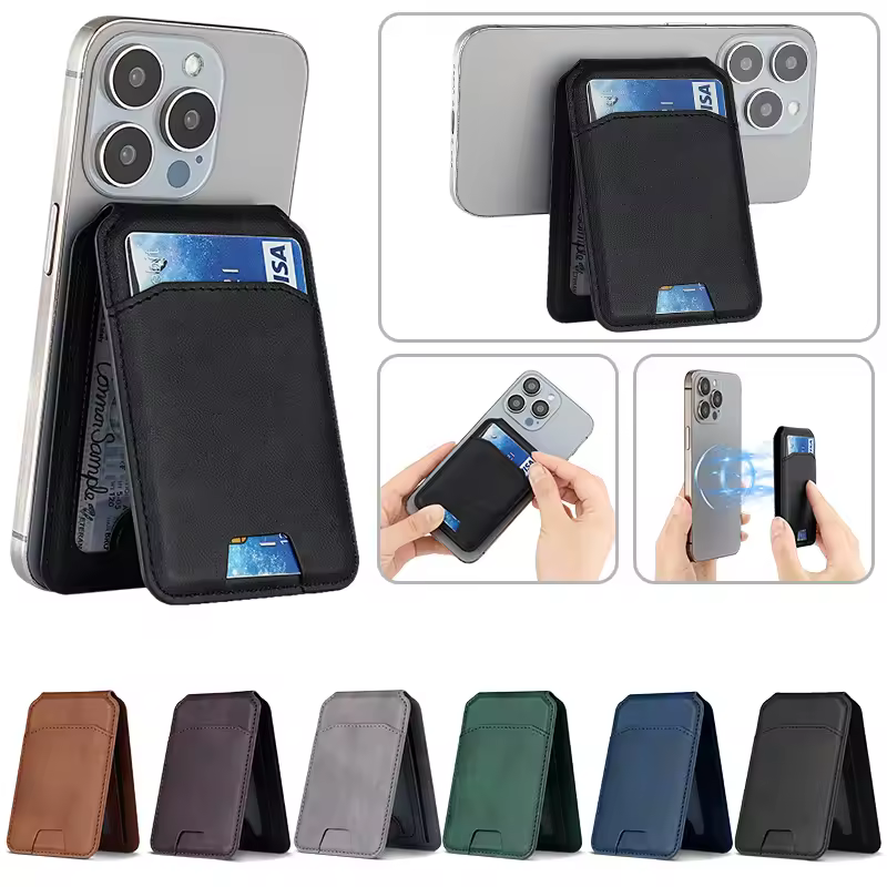 Luxury Magnetic Leather Wallet Holder